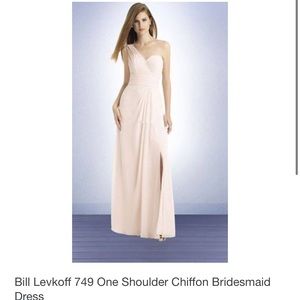 Bill Levkoff 749 one shoulder bridesmaid dress